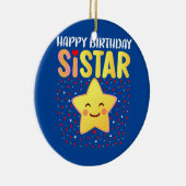 Happy Birthday Sistar Keramisch Ornament (Rechts)