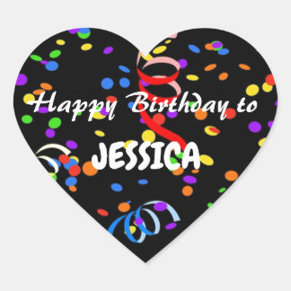 Happy Birthday Sjabloon Hart Sticker