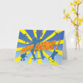 Happy Birthday Skateboarden Kaart (Gele Bloem)