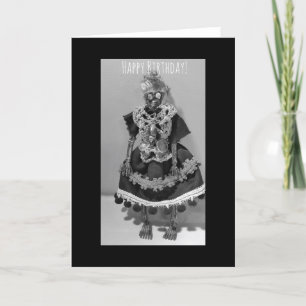 Happy Birthday Skeleton Woman Kaart