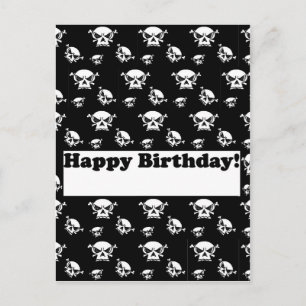 Happy Birthday Skulls Sjabloon Briefkaart
