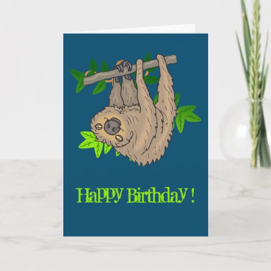Happy Birthday Sloth Kaart (Voorkant)