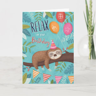 Happy Birthday Sloth Kaart
