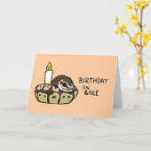 Happy Birthday Snake Schattige Ball Python Tekenin Kaart (Gele Bloem)