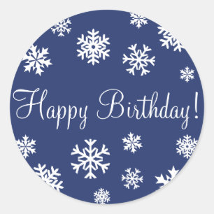 Happy Birthday Sneeuwvlokken Envelop Sticker Seal