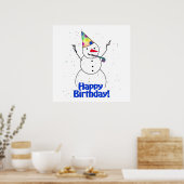 Happy Birthday Snowman Poster (Keuken)