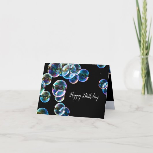 Happy Birthday Soap Bubble Custom Kaart (Voorkant)