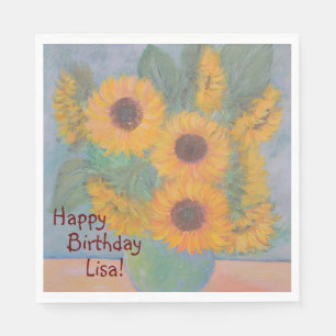 Happy Birthday Soft Sunflower Servet