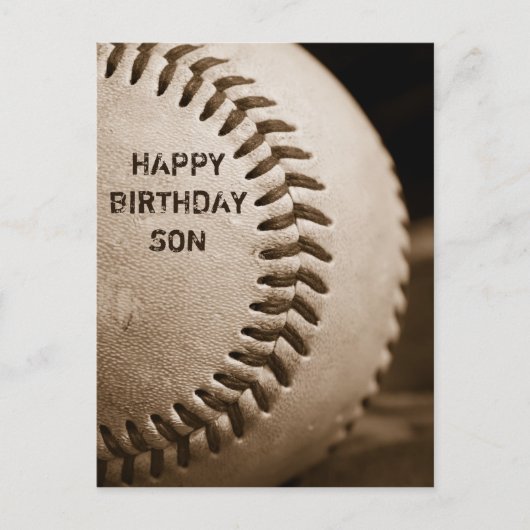Happy Birthday Son Baseball Briefkaart (Voorkant)