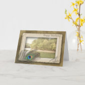 HAPPY BIRTHDAY - SON -  LAKE SCENE KAART (Gele Bloem)