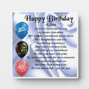 Happy Birthday Son Poem Plaque Fotoplaat