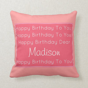 Happy Birthday Song Pillow Kussen