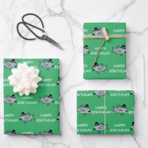 Happy Birthday Sophisticated Fish Inpakpapier Vel