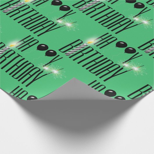 Happy Birthday Sparklers and Balloons Cadeaupapier (Hoek)