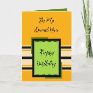 Happy Birthday speciaal nichtje sinaasappel Kaart
