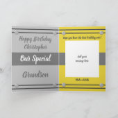 Happy Birthday Special Grandson Grey Kaart (Binnen)