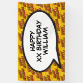 HAPPY BIRTHDAY SPEECH Bubble Stripboek Spandoek (Verticaal)