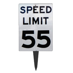 Happy Birthday Speed Limit 55 Sign - Cake Topper