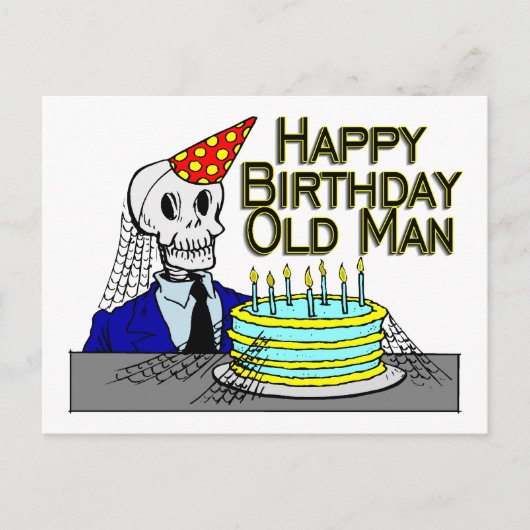 Happy Birthday Spider Web Old Man Briefkaart (Voorkant)