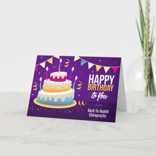 Happy Birthday Spine Candles Chiropractic Card Kaart (Voorkant)