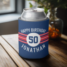 Happy Birthday Sports Jersey Stripes Name and Age
