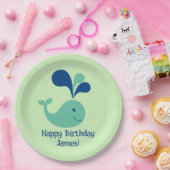 Happy Birthday Spouting Whale Party Bord (Feest)