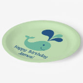 Happy Birthday Spouting Whale Party Bord (Gekanteld)