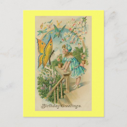  Happy Birthday Spring Butterflies Briefkaart (Voorkant)