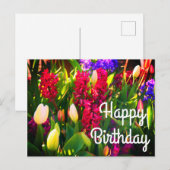 Happy Birthday Spring Flowers #5 Briefkaart (Voorkant / Achterkant)