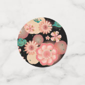 Happy Birthday Spring Peach Flowers Garden Pattern Confetti (Kleine voorkant)