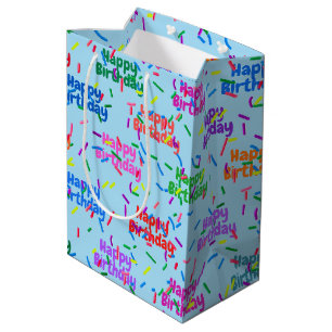Happy Birthday Sprinkles op Aqua Medium Cadeauzakje