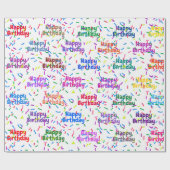 Happy Birthday Sprinkles op White Cadeaupapier (Vlak)