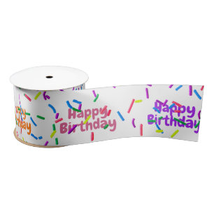 Happy Birthday Sprinkles op White Lint