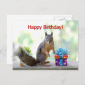 Happy Birthday Squirrel Briefkaart (Voorkant / Achterkant)