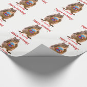 Happy Birthday Squirrel Custom Gift Wrap Cadeaupapier (Hoek)