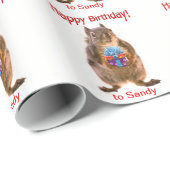Happy Birthday Squirrel Custom Gift Wrap Cadeaupapier (Rol Hoek)