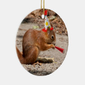 Happy Birthday Squirrel Keramisch Ornament (Rechts)