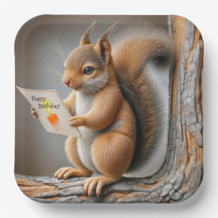 Happy Birthday Squirrel Papieren Bordje