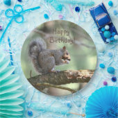 Happy Birthday Squirrel Papieren Bordje (Feest)