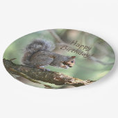 Happy Birthday Squirrel Papieren Bordje (Gekanteld)