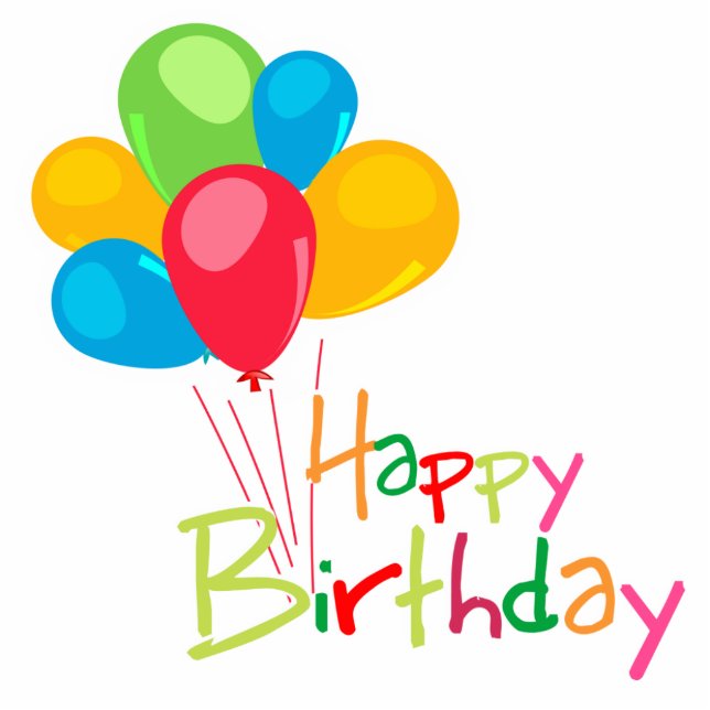 Happy Birthday Staand Fotobeeldje (Voorkant)