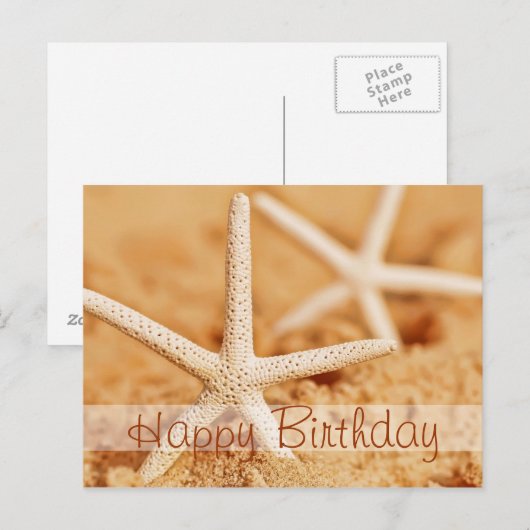 Happy Birthday Starfish Briefkaart (Voorkant / Achterkant)
