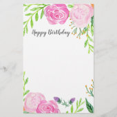 Happy Birthday Stationery Briefpapier (Voorkant)