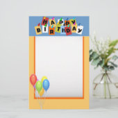 Happy Birthday Stationery Briefpapier (Staand voorkant)