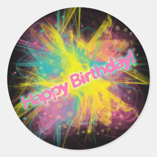 Happy Birthday Sticker (Voorkant)