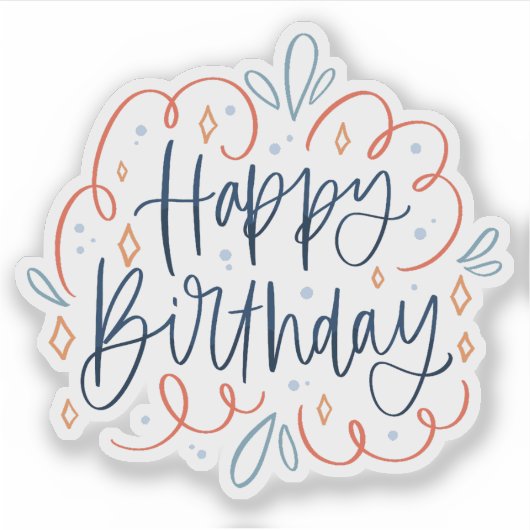 Happy Birthday sticker (Voorkant)
