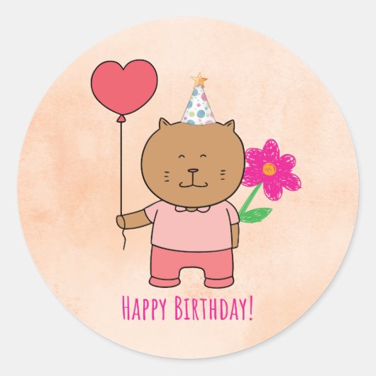 Happy Birthday Sticker (Voorkant)