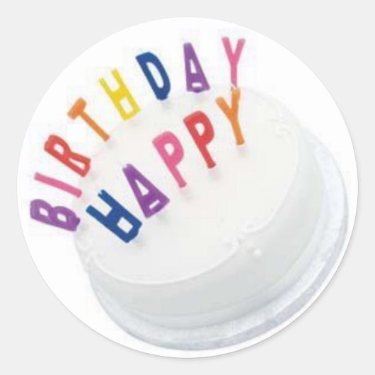 Happy Birthday Sticker LARGE (Voorkant)
