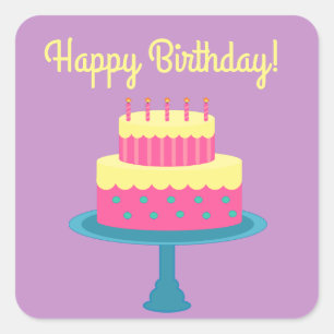 Happy Birthday Sticker met Cake