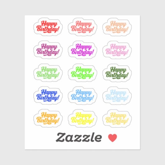 Happy Birthday Stickers (Vel)